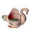 Mediterranean Vintage Portuguese Hand-Painted Pink Floral Ceramic Swan Planter For Sale - Image 3 of 7