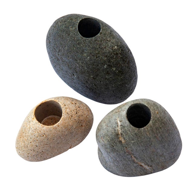 Small Vintage Stone Bud Vases, Set of 3 For Sale - Image 9 of 10