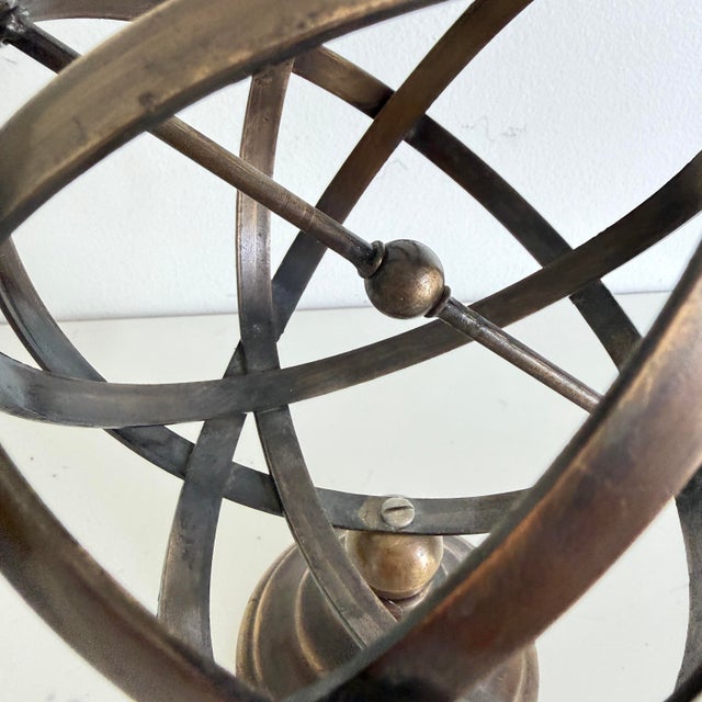 Mid 20th Century Vintage Brass Armillary Sphere W Arrow Nautical Maritime Astrolabe Globe For Sale - Image 5 of 10