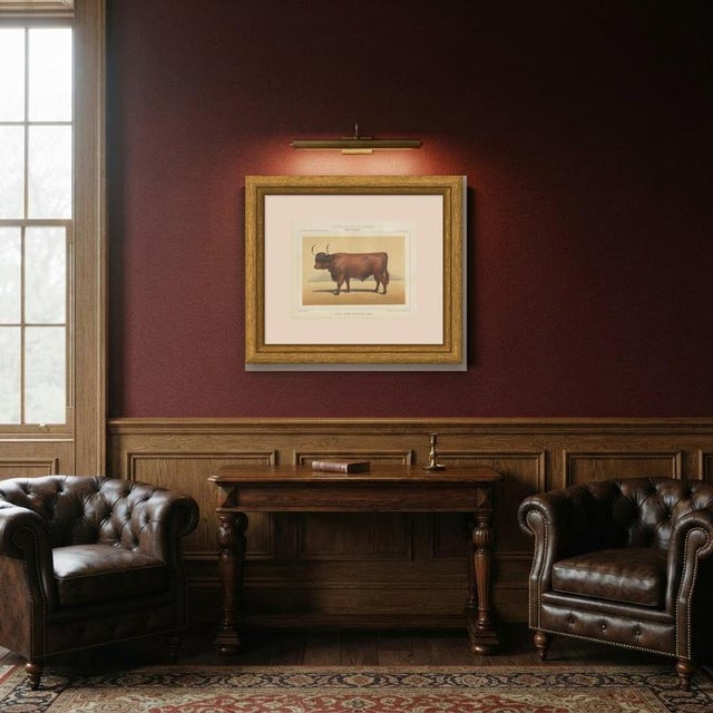 Brown Olivier De Penne, West Highland Ox, Scottish Cattle, 1863, Chromolithograph For Sale - Image 8 of 9