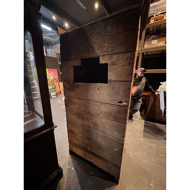 Antique French Country Knotty Pine Bonnetière Armoire With Diamond Carvings, Late 18th Century For Sale - Image 11 of 11