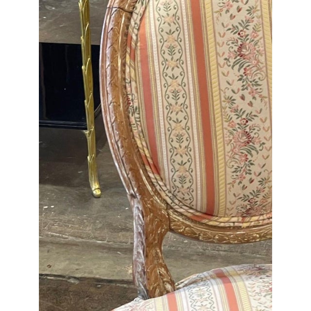 Pair of French Louis XVI Giltwood Side Chairs For Sale - Image 9 of 9