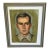 Vintage Midcentury Framed Artisan Portrait of a Handsome Man For Sale