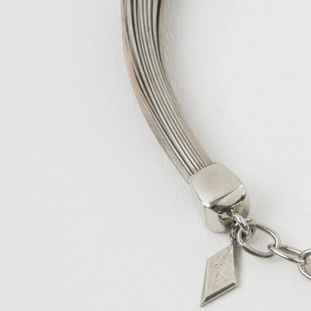 Modern Thierry Mugler Silvered Metal Multi-Strand Wire Choker Necklace For Sale - Image 3 of 11