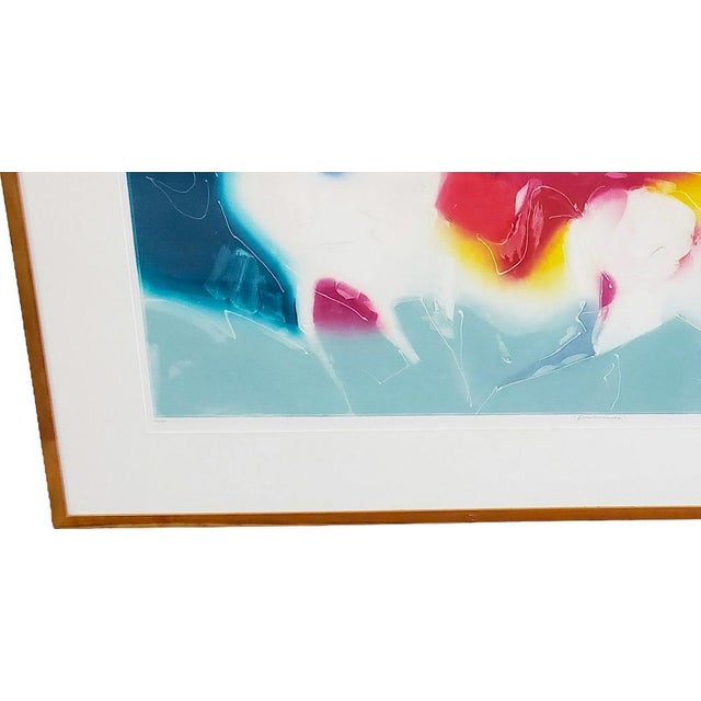 Blue 1990s 50” Large Scale Jean Richardson Signed Limited Edition Lithograph Entitled Firebrands For Sale - Image 8 of 12