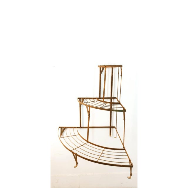 Brown Vintage Corner Flower Stand For Sale - Image 8 of 18