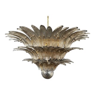 Palmette Ceiling Light Three Levels, 104 Smoked Glasses For Sale