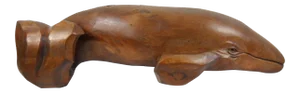 Monumental Suspended Carved Wood Whale