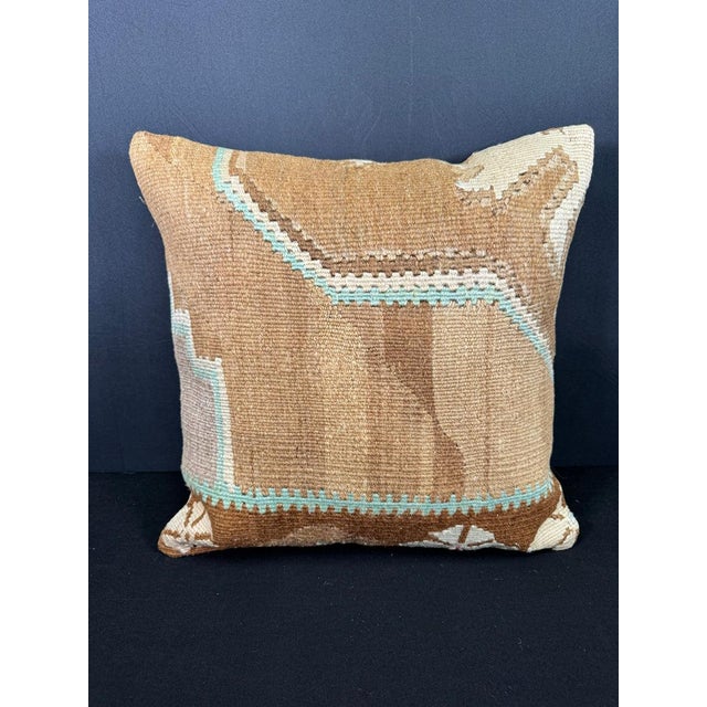 Turkish Hemp Pillow Cushion Natural Beige Brown Cushion Cover 20x20 For Sale - Image 4 of 4