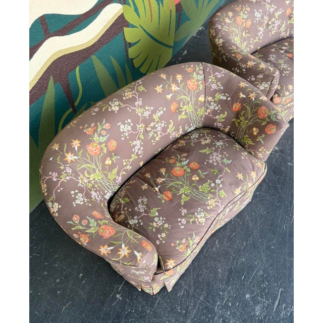 Hollywood Regency Hollywood Regency Floral Loveseat Pair For Sale - Image 3 of 13