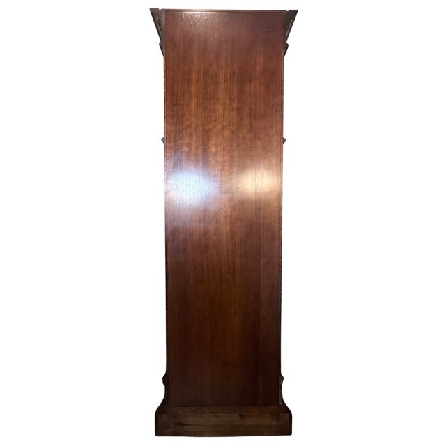 **Sligh “Wilton” Grandfather Clock**Skeleton Dial, Triple Chime, Flame Mahogany**OBO** For Sale In Denver - Image 6 of 10