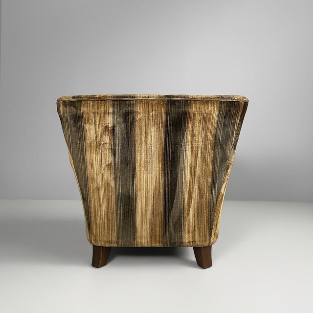 Italian Art Deco Striped Velvet Armchairs, 1930s, Set of 2 For Sale - Image 4 of 17