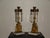 Late 19th Century Pair Antique Victorian Girandoles Brass Marble Crystal Candelabra Candle Holders For Sale - Image 5 of 15