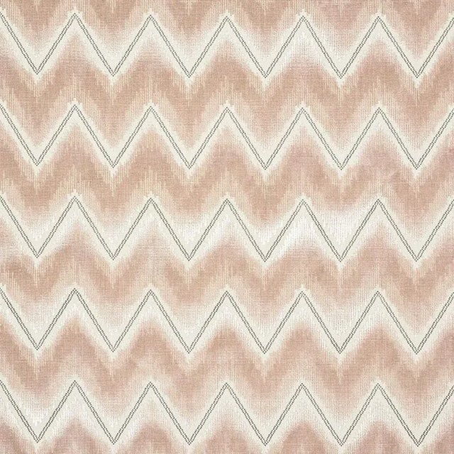 Contemporary Sample - Schumacher Chevron Velvet Fabric in Blush For Sale - Image 3 of 3