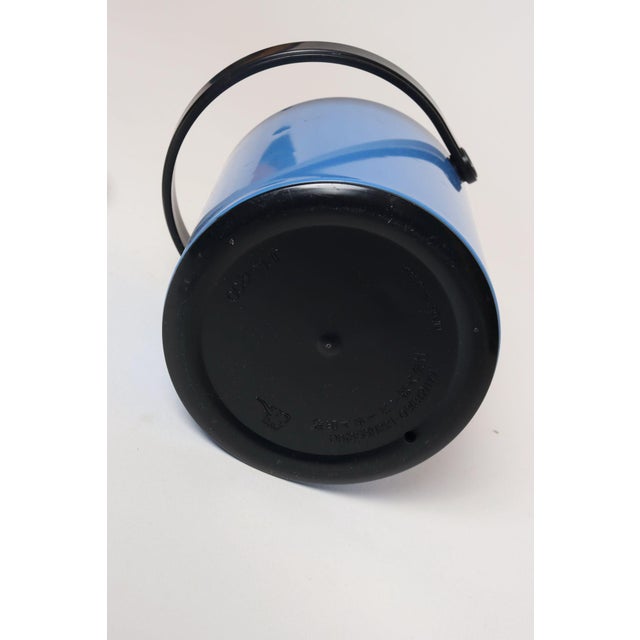 Metal Vintage Japanese Crown Corning "Thermique" Sky Blue Ice Bucket/Pail With Tongs For Sale - Image 7 of 16