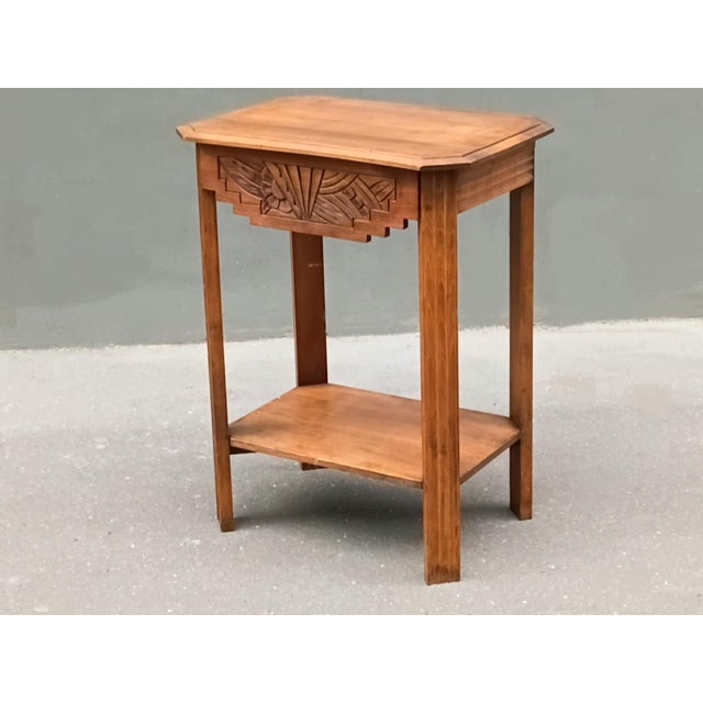 Rare and very elegant french 1930 occasional table . This very decorative cubist inspired piece of furniture was made from...