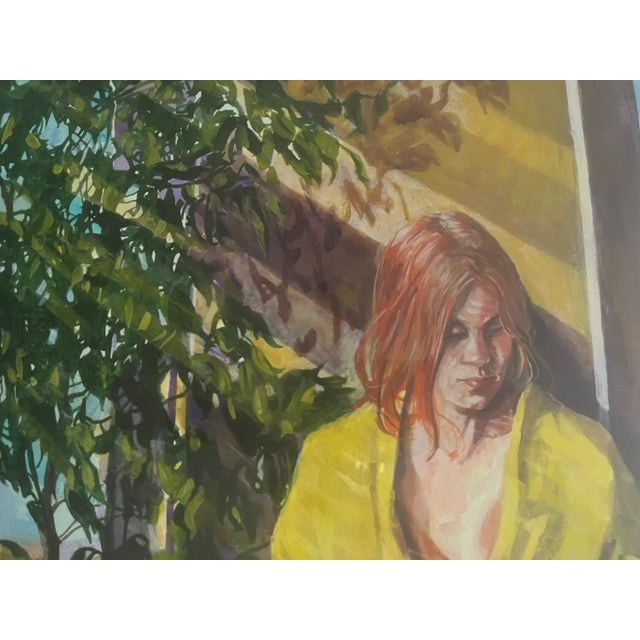Figurative Watercolor by James Gleeson, Yellow Robe For Sale - Image 3 of 7