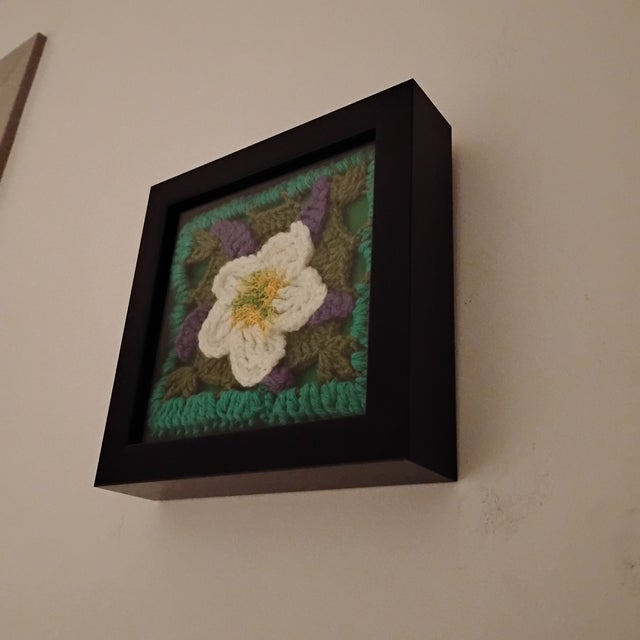 White Colorado Columbine State Flower Fiber Art For Sale - Image 8 of 12