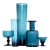 Sophisticated Finnish Style Inky Blue Decorative Glass Vessel Curation - Group of 5 For Sale
