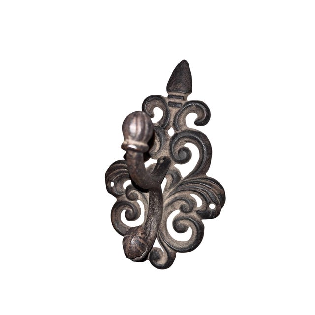 1990s 1990s Vintage Scroll Wrought Iron Hanging Hook For Sale - Image 5 of 6