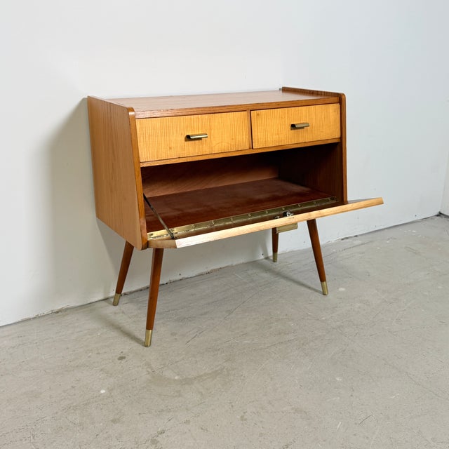 Wood Small Mid-Century Modern Telephone Bench, 1960s For Sale - Image 7 of 9