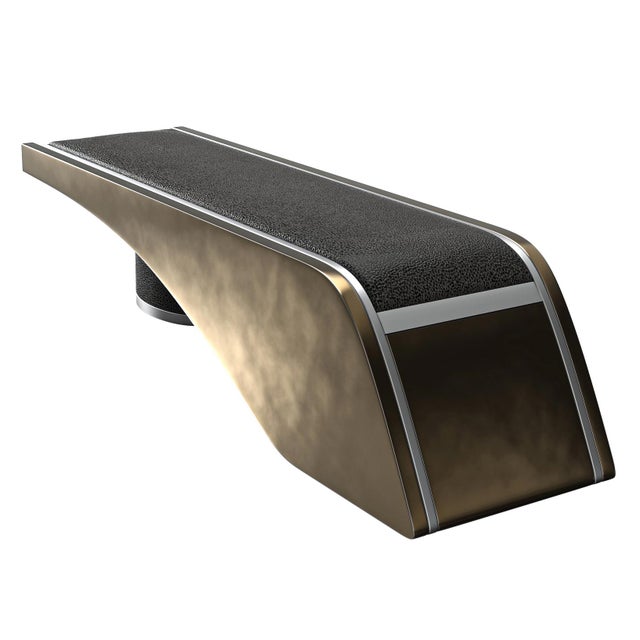 Not Yet Made - Made To Order "Segno Di Rasoio" Bench With Bronze, Hand Made For Sale - Image 5 of 6
