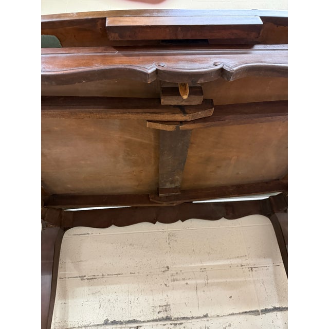 Vintage French Provincial Louis XV Style Parquetry Top Draw Leaf Dining Table For Sale - Image 11 of 13