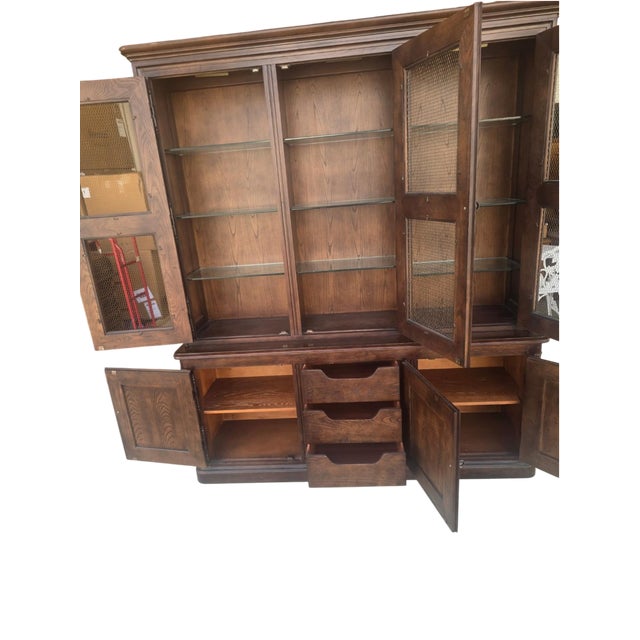 Vintage Henredon Burl Wood Display Cabinet, Bookcase or China Cabinet For Sale - Image 10 of 12