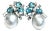 Bochic “Orient” Pearls, Topaz & Blue Appetite Earrings Set 18K Gold & Silver For Sale