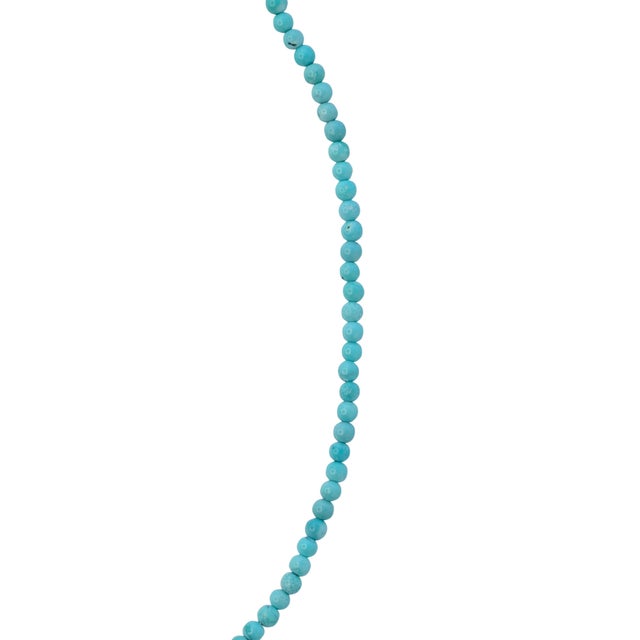Tiny Turquoise 14k Gold Necklace For Sale - Image 4 of 9
