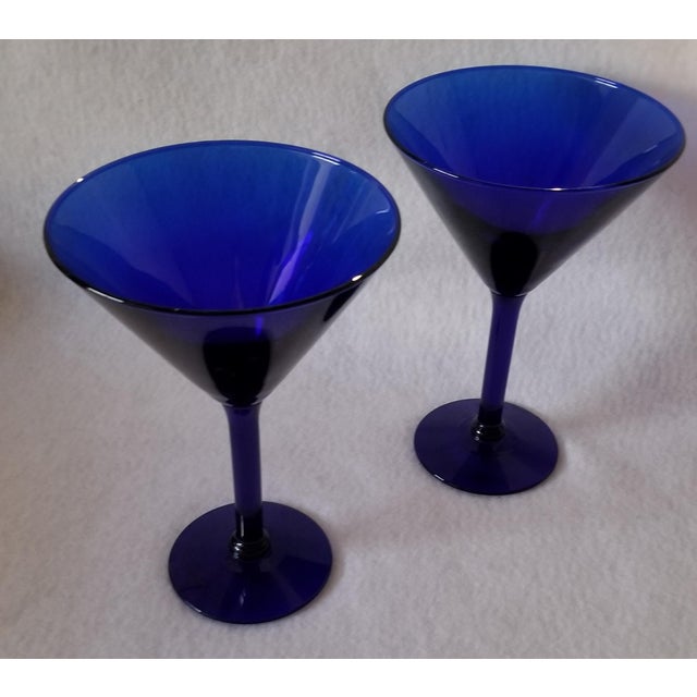 Vintage Cobalt Blue Martini Glasses Large a Pair Chairish