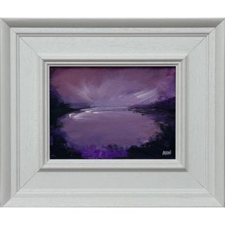 Violet Reflections at Dusk - Miniature Art by Contemporary British Artist 2025 For Sale
