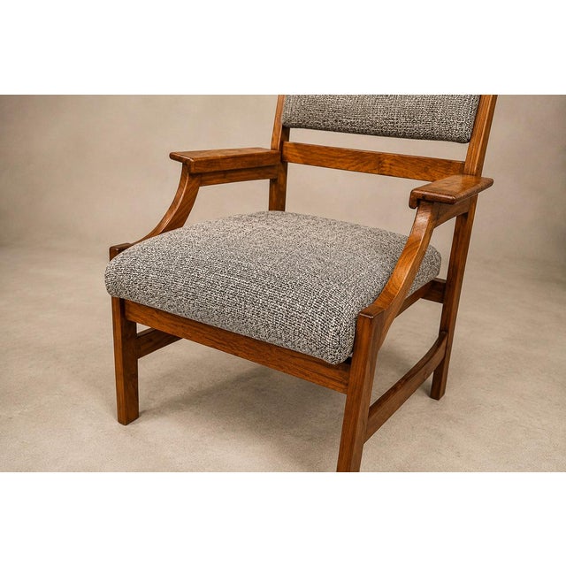 Brazilian Modern Pair of Armchairs in Caviúna Wood & Performance Boucle, Brazil, 1960s - Lot 103B For Sale In New York - Image 6 of 18