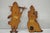 Vintage Ricardo Lynn Carved Teak Wood Oriental Figures Flute Player Wiseman Pair For Sale - Image 10 of 11