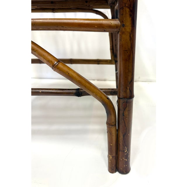 Vintage Coastal Bamboo Armchairs With Loose Cushions, a Pair For Sale - Image 12 of 15