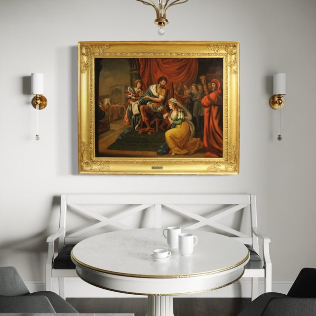 Early 19th Century French Artist, Solomon and the Queen of Sheba, 1830, Oil on Canvas, Framed For Sale - Image 5 of 15