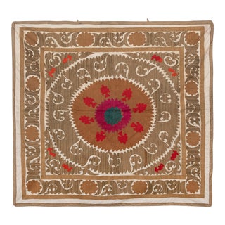 Vintage Samarkand Uzbekistan Suzani Tablecloth For Sale