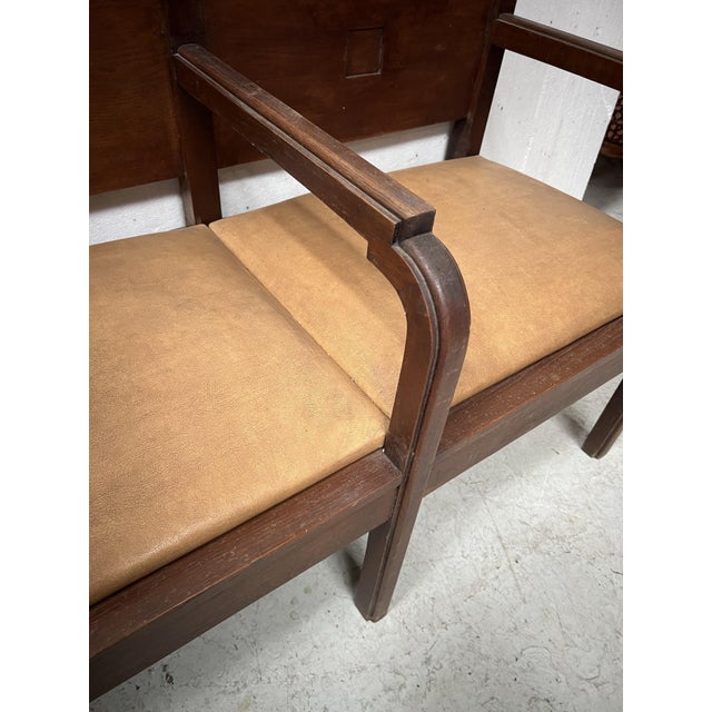 Art Deco 2-Seater Bench in Mahogany, 20th Century For Sale - Image 6 of 13