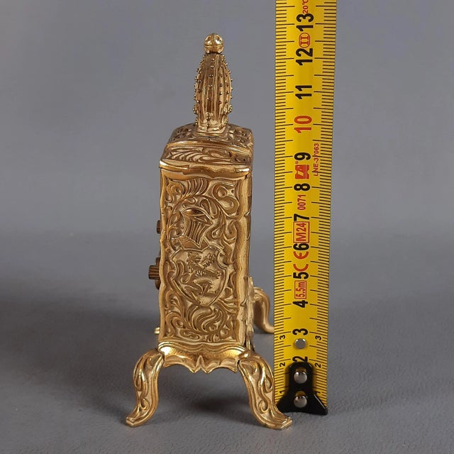 Mechanical Table Alarm Clock in Gil Metal from Emes, 1960s For Sale - Image 14 of 15