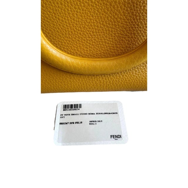 Animal Skin Fendi Sunflower Yellow Leather Tote Bag For Sale - Image 7 of 7