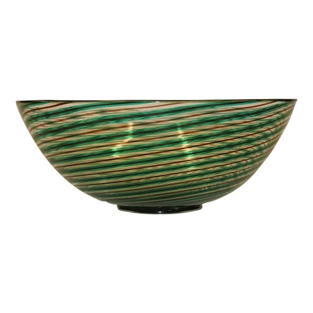 Mid-Century Modern Murano Large Glass Bowl For Sale