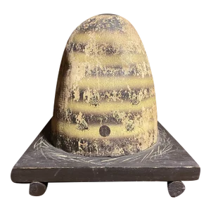 19th Century Polychrome Papier-Mâché Bee Hive