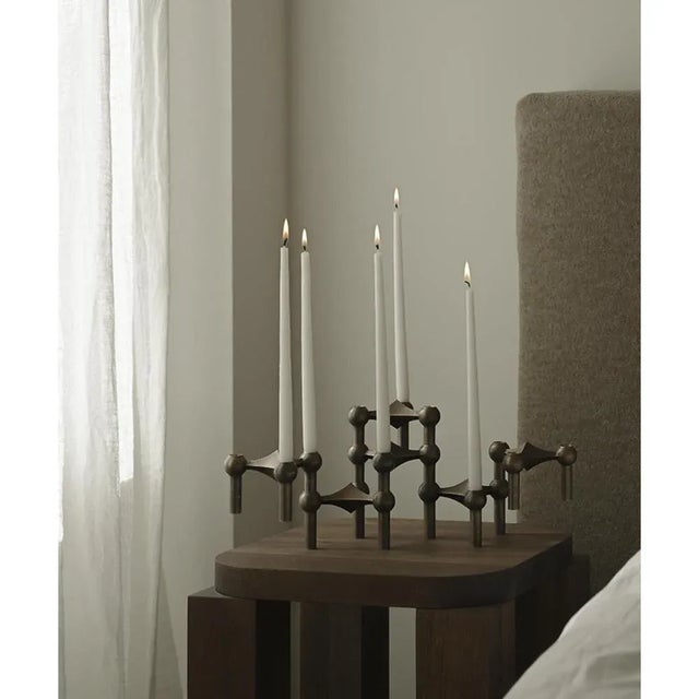 Not Yet Made - Made To Order Decorative Candleholders in Bronzed Brass by STOFF Nagel, Set of 3 For Sale - Image 5 of 12