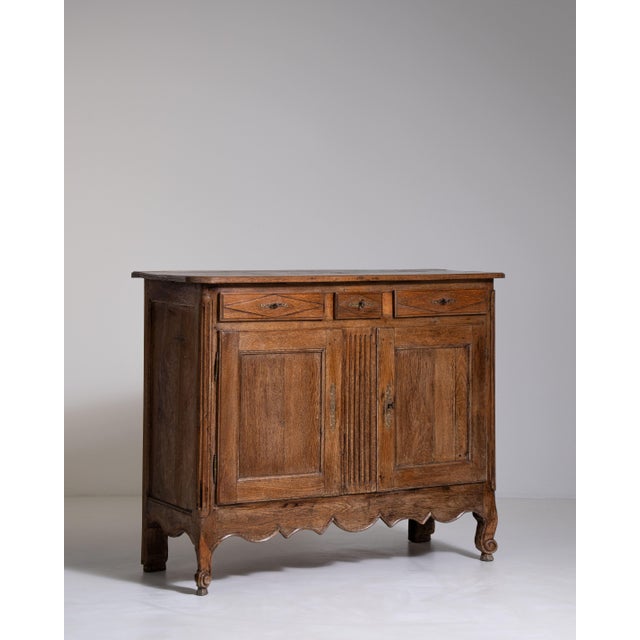 Wood Louis XV Buffet in Original Patina, Rococo Style, France, Early 19th Century For Sale - Image 7 of 16