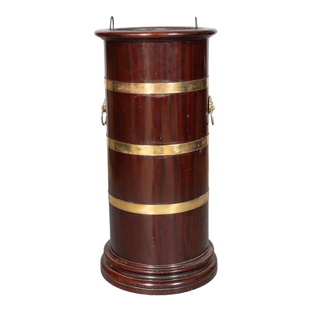 Regency Style Mahogany and Brass Bound Umbrella Stand For Sale