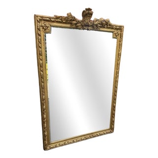 Large Antique French Gilt Rope Twist Framed Mirror For Sale
