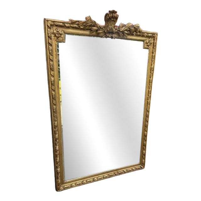 Large Antique French Gilt Rope Twist Framed Mirror For Sale