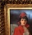 1900s 42" Signed William Henry Hyde Ana Gilded Age Oil Portrait, Socialite in Red Cloak and Ostrich Fan, Antique Gold Frame, Museum Quality For Sale - Image 4 of 18