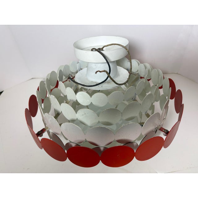 White 1970s Mid-Century Modern Semi-Flush Fixture For Sale - Image 8 of 10
