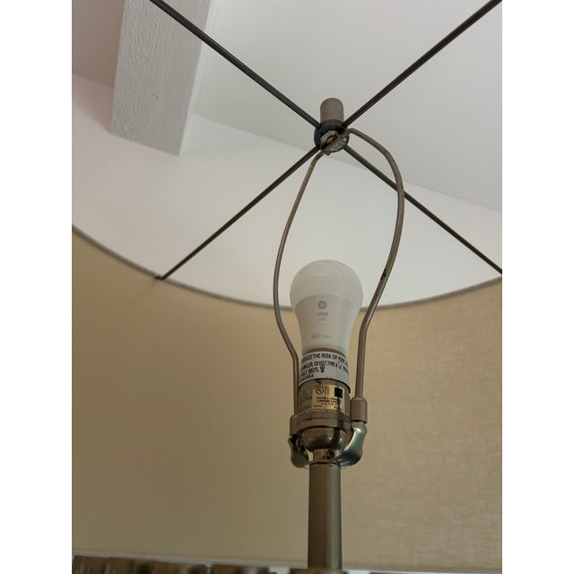 Contemporary Slim Chrome Column Floor Lamp- Pair For Sale - Image 3 of 6